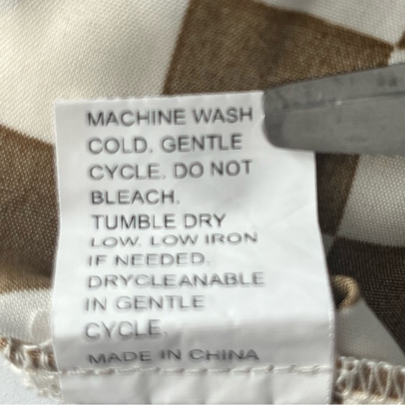 Plus size women’s dress size 2XL brown & cream checkered drop waist flowy - Picture 11 of 11